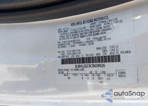 2012 Lincoln Mkz from USA, damaged, VIN 3LNHL2GC9CR839926